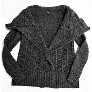 American Eagle Outfitters Women's M Gray Wool Blend Open Front Cardigan